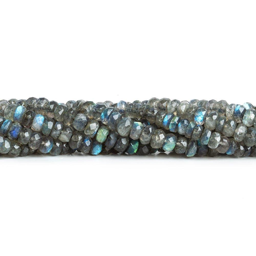 5-6mm Labradorite Faceted Rondelle Beads 15 inch 115 pieces - The Bead Traders