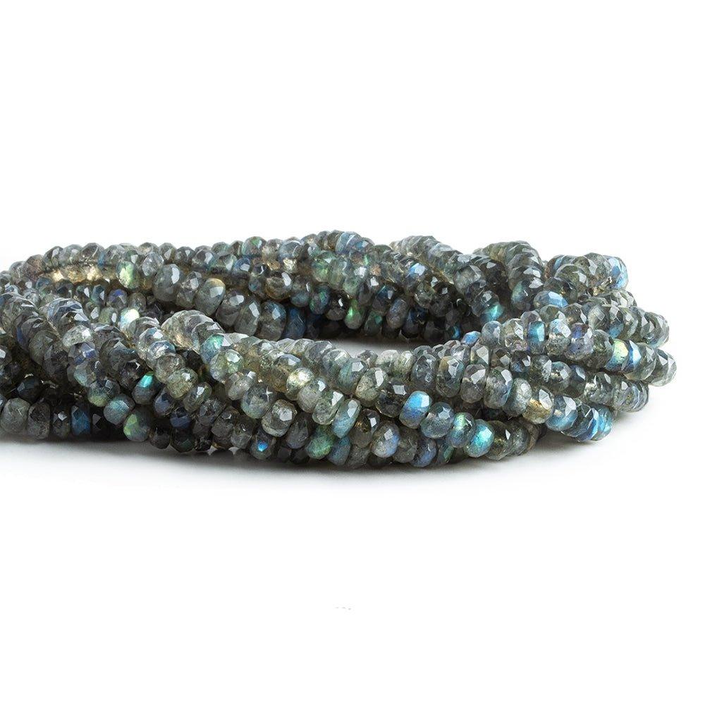 5-6mm Labradorite Faceted Rondelle Beads 15 inch 115 pieces - The Bead Traders