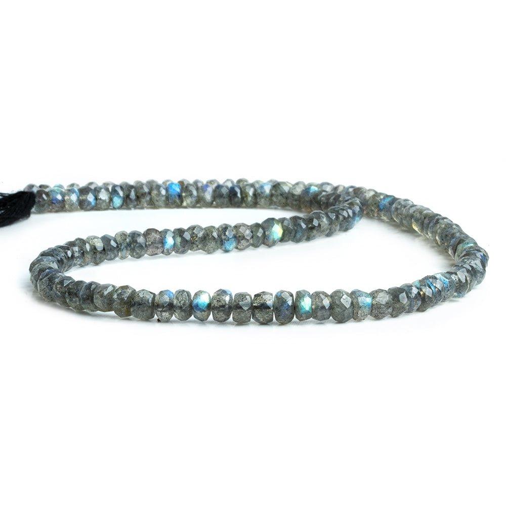 5-6mm Labradorite Faceted Rondelle Beads 15 inch 115 pieces - The Bead Traders