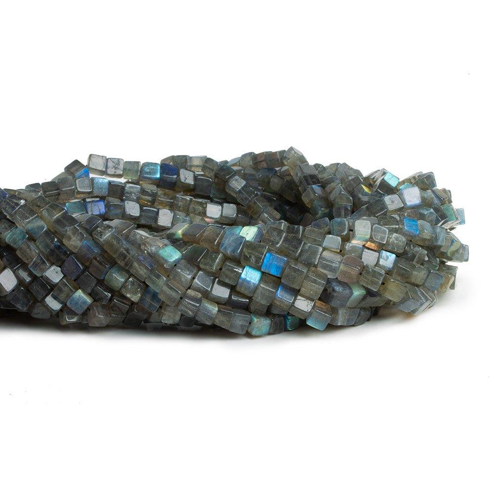 5-6mm Labradorite Plain Cube Beads 16 inch 70 pieces - The Bead Traders