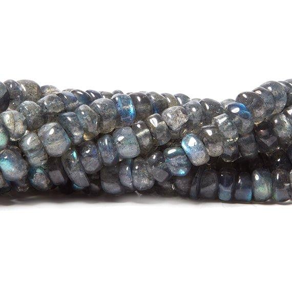 5-6mm Labradorite plain rondelle Beads 16 inch 136 pieces - The Bead Traders