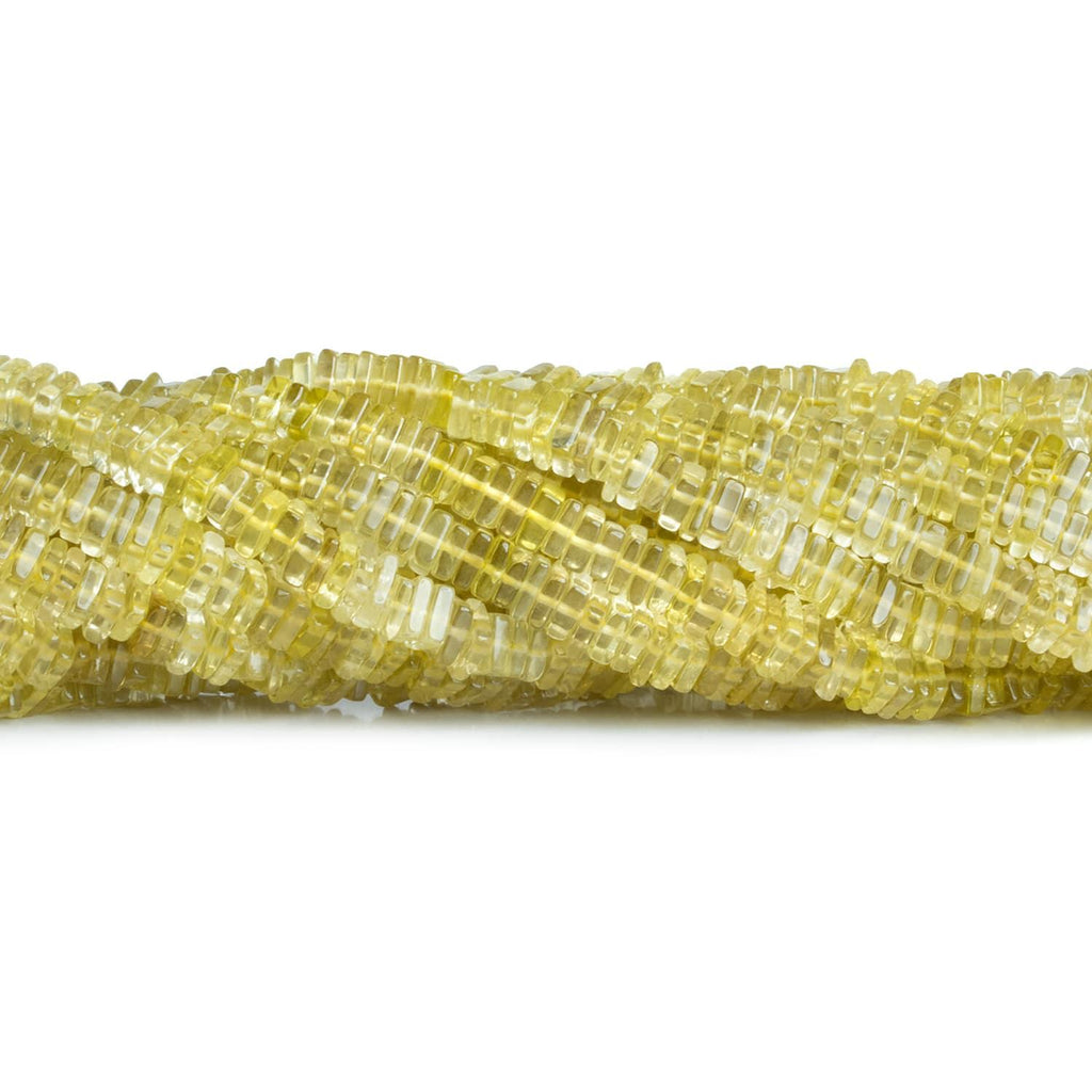 5-6mm Lemon Quartz Square Heishis 16 inch 210 beads - The Bead Traders