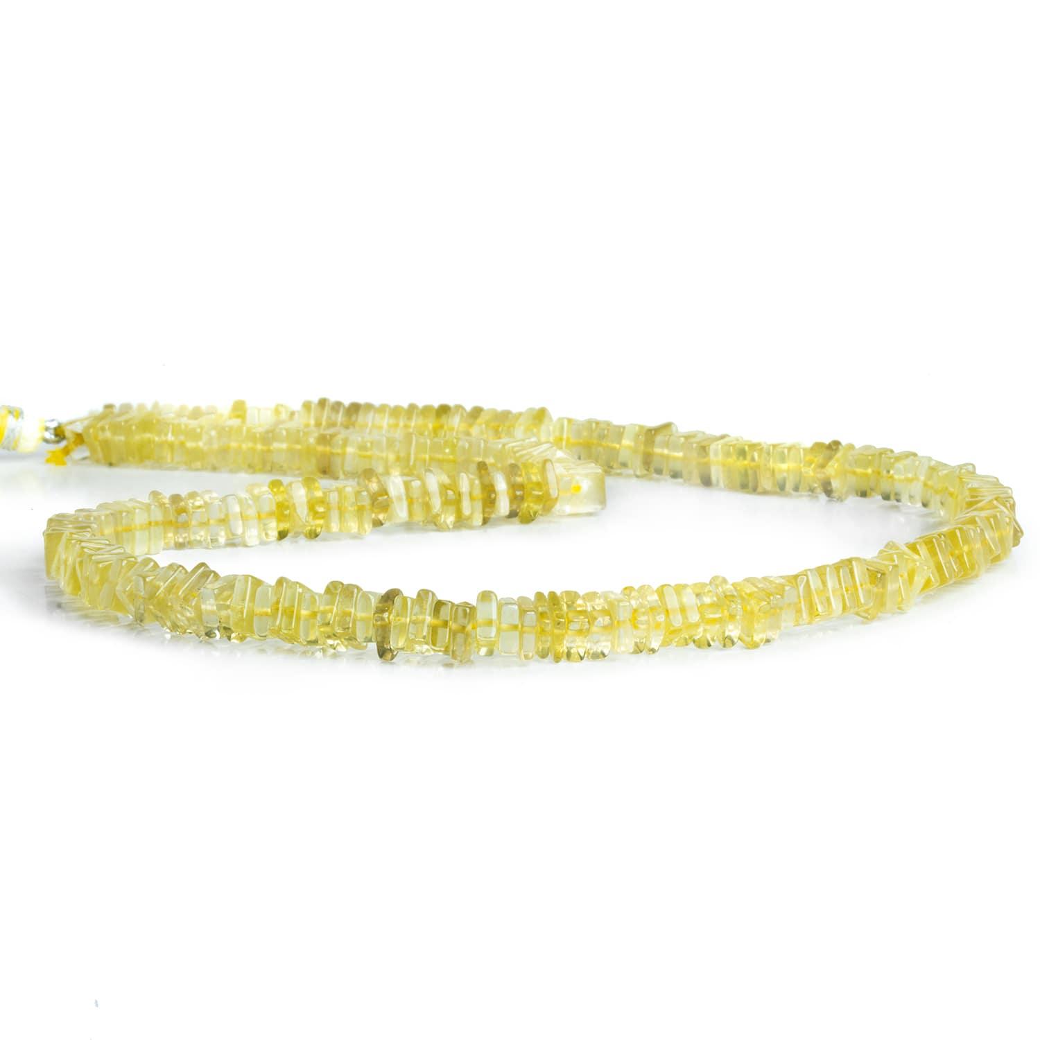 5-6mm Lemon Quartz Square Heishis 16 inch 210 beads - The Bead Traders