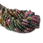 5-6mm Multi Color Tourmaline Plain Rondelles 14 inches 180 beads - The Bead Traders
