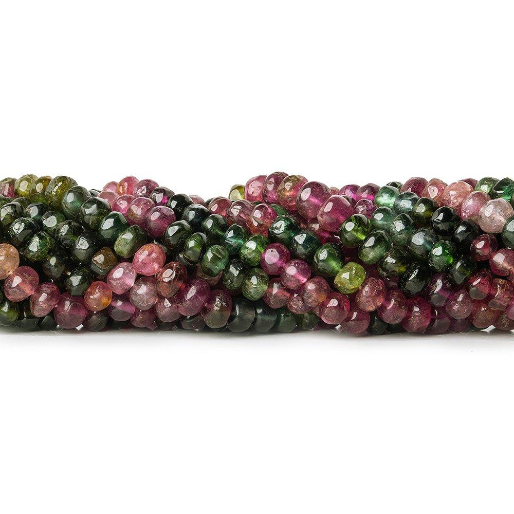5-6mm Multi Color Tourmaline Plain Rondelles 14 inches 180 beads - The Bead Traders