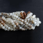 5-6mm Multi Moonstone Handcut Rounds 14 inch 65 beads - The Bead Traders