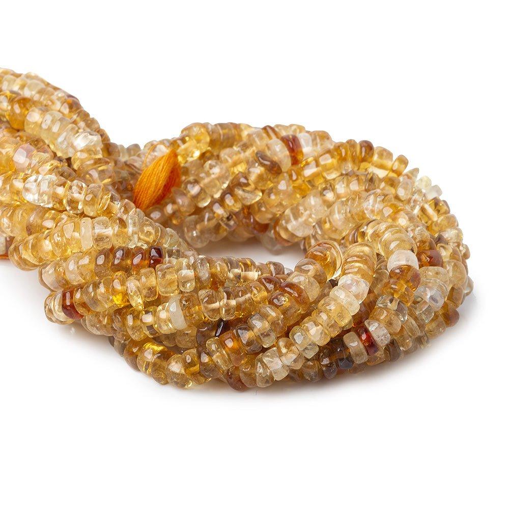 5-6mm Multi Tonal Citrine Plain Heishi Beads 13 inch 130 pieces - The Bead Traders