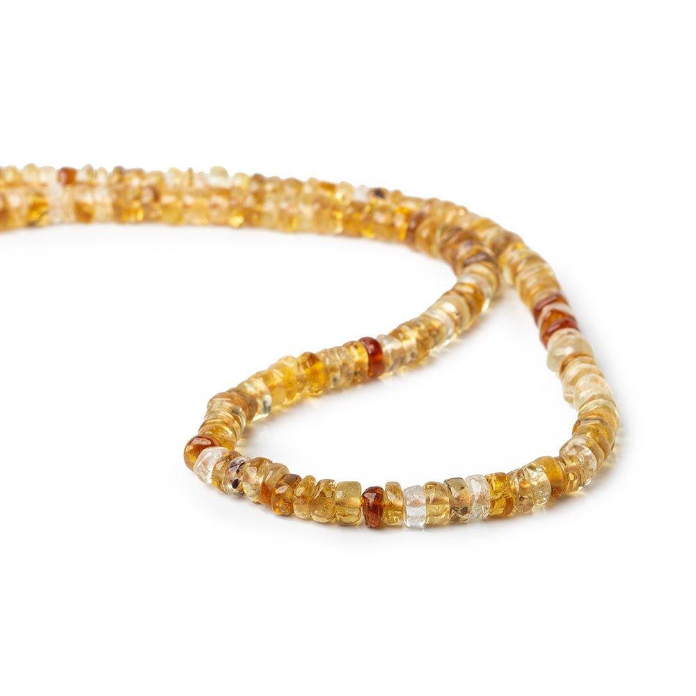 5-6mm Multi Tonal Citrine Plain Heishi Beads 13 inch 130 pieces - The Bead Traders