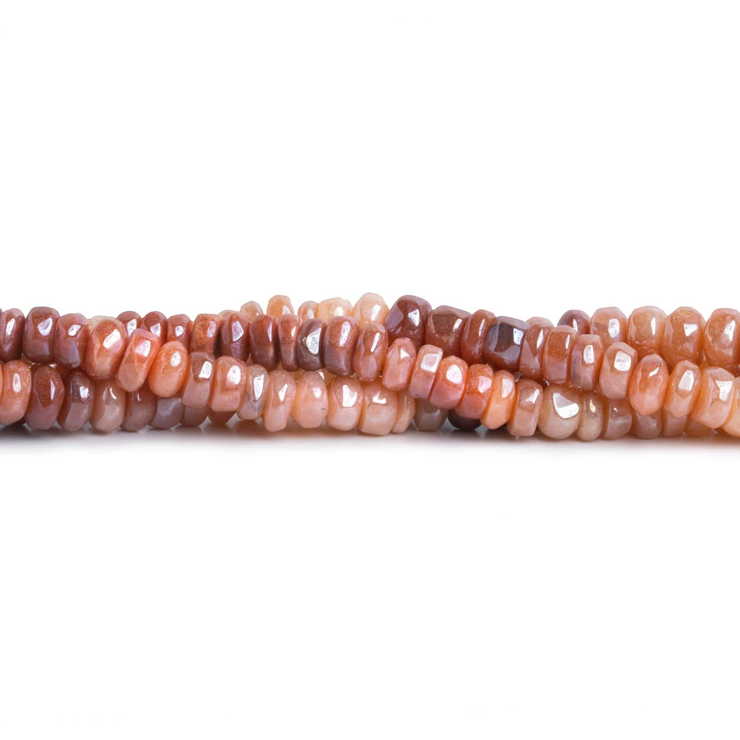 5-6mm Mystic Moonstone Plain Rondelles 7.5 inch 64 beads - The Bead Traders