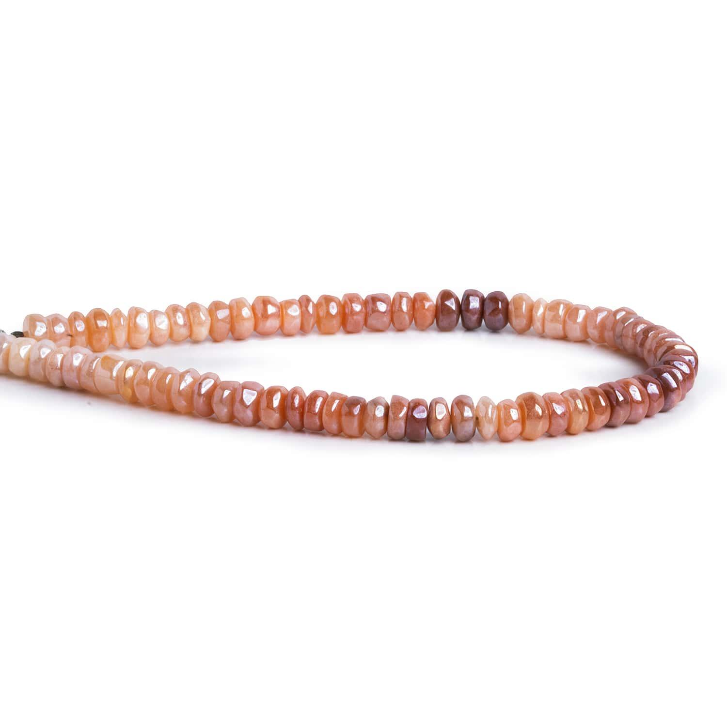 5-6mm Mystic Moonstone Plain Rondelles 7.5 inch 64 beads - The Bead Traders