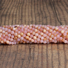 5-6mm Pink Opal Plain Rounds 12 inch 55 beads - The Bead Traders