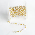 5-6mm Rainbow Moonstone Gold Chain - Lot of 12 Feet - The Bead Traders