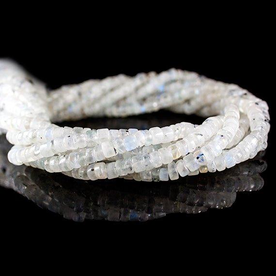 5-6mm Rainbow Moonstone Plain Heshi Beads 13 inch 115 pieces - The Bead Traders
