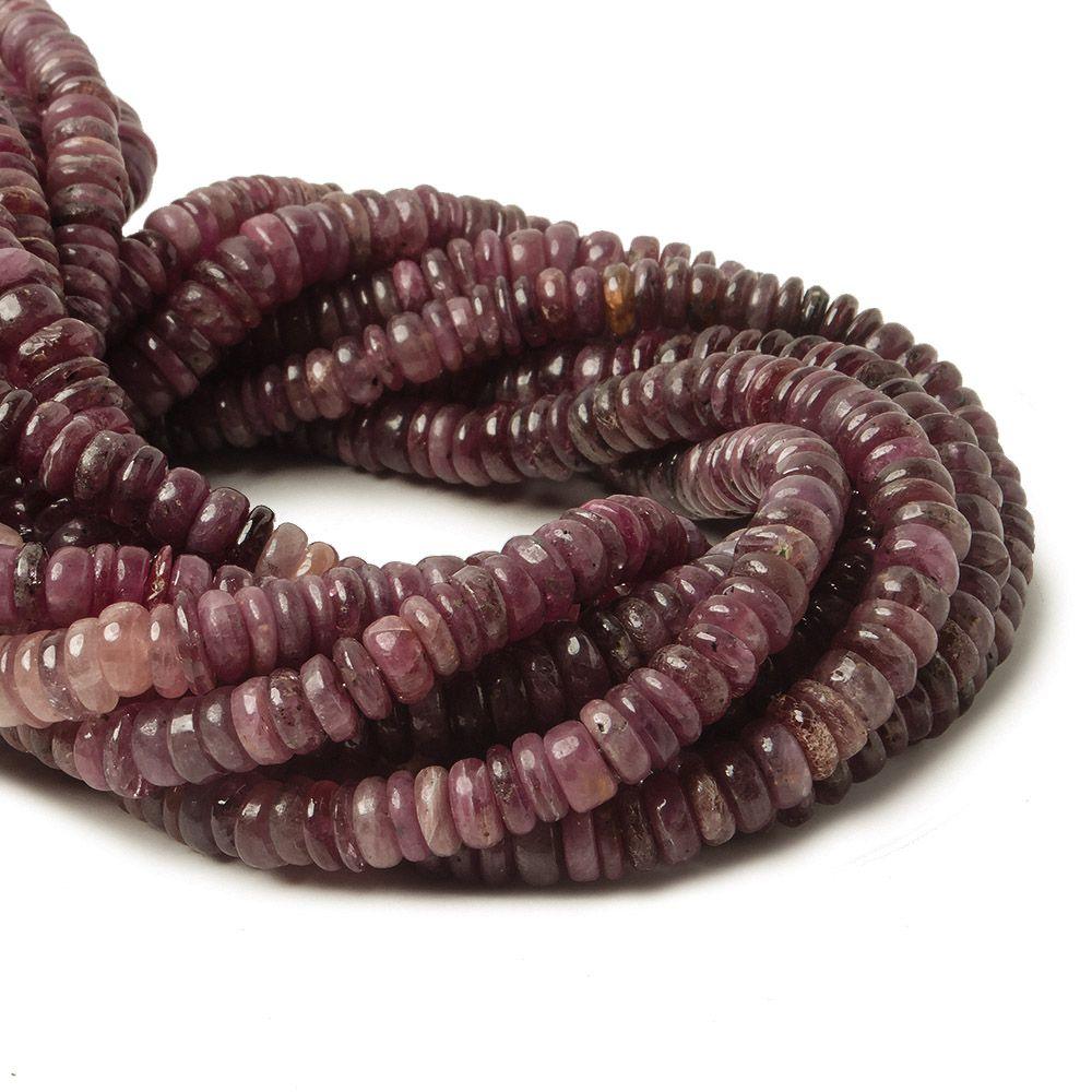 5-6mm Ruby and Pink Sapphire plain Hishi beads 13.5 inch 155 pieces - The Bead Traders