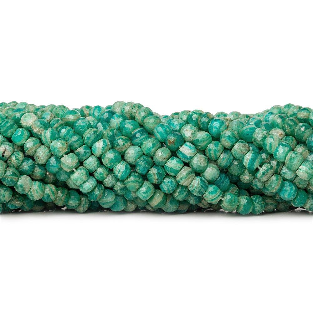 5-6mm Russian Amazonite faceted rondelle beads 14 inch 80 pieces - The Bead Traders