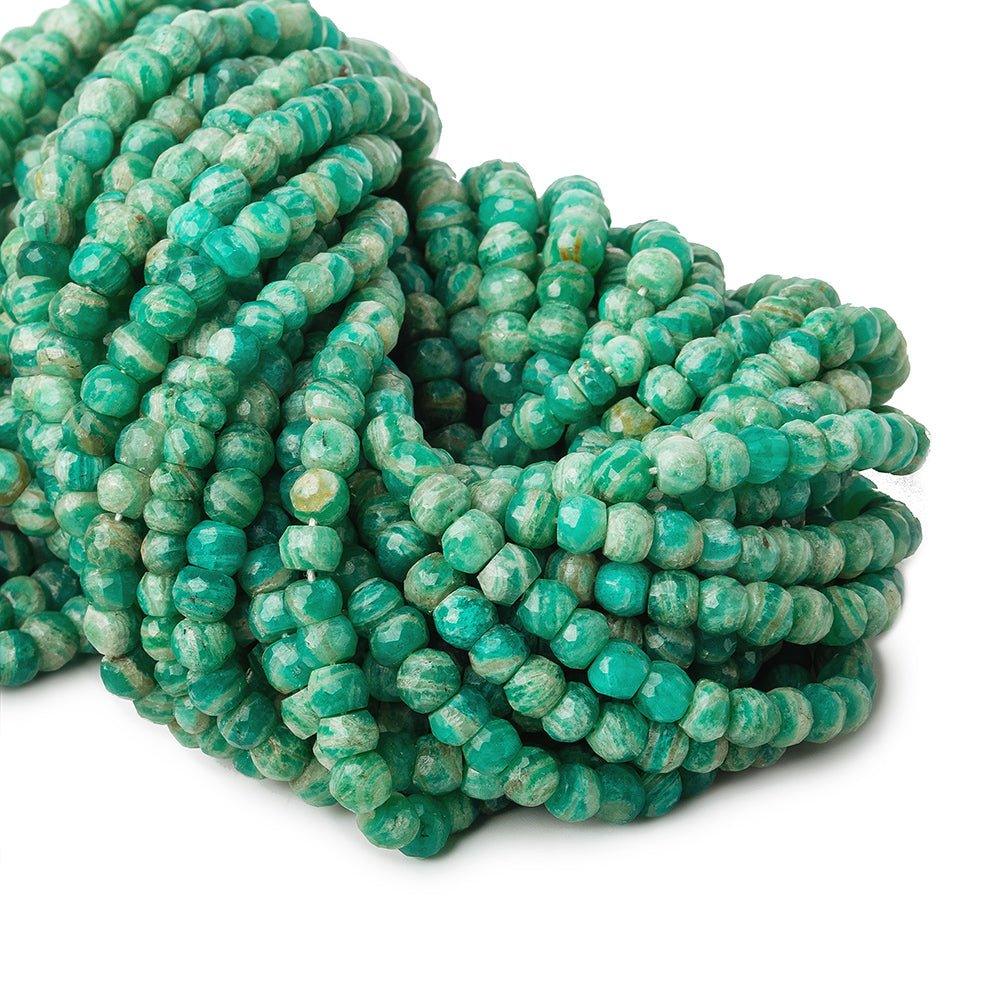 5-6mm Russian Amazonite faceted rondelle beads 14 inch 80 pieces - The Bead Traders