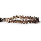 5-6mm Smoky Quartz plain heart Beads 7.5 inch 46 pieces - The Bead Traders