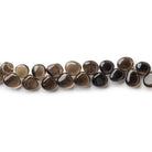 5-6mm Smoky Quartz plain heart Beads 7.5 inch 46 pieces - The Bead Traders