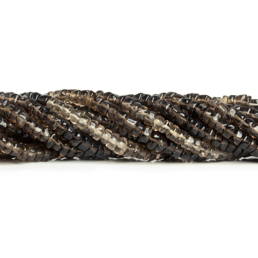 5-6mm Smoky Quartz Plain Heishis 16 inch 125 beads - The Bead Traders