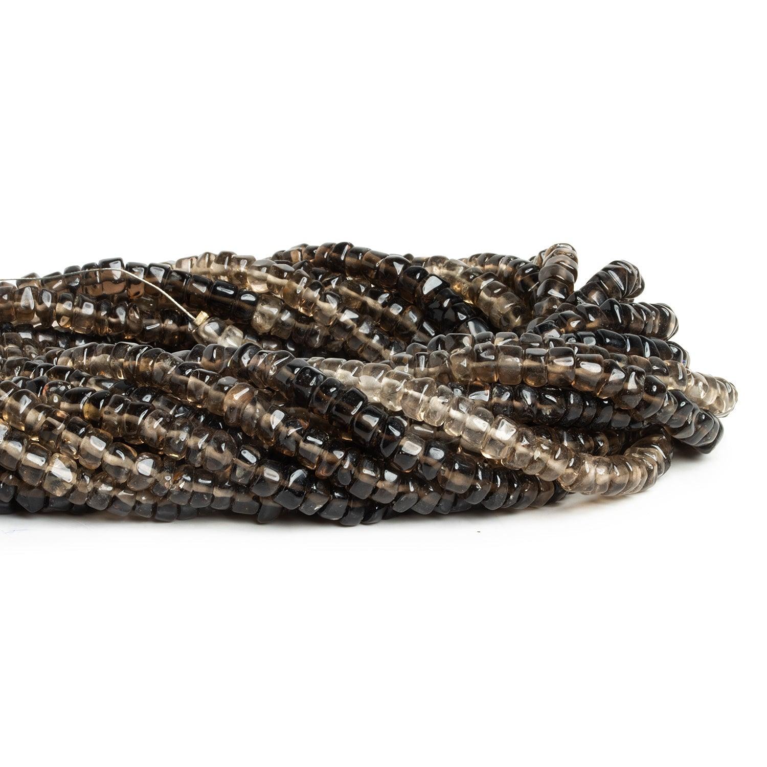 5-6mm Smoky Quartz Plain Heishis 16 inch 125 beads - The Bead Traders