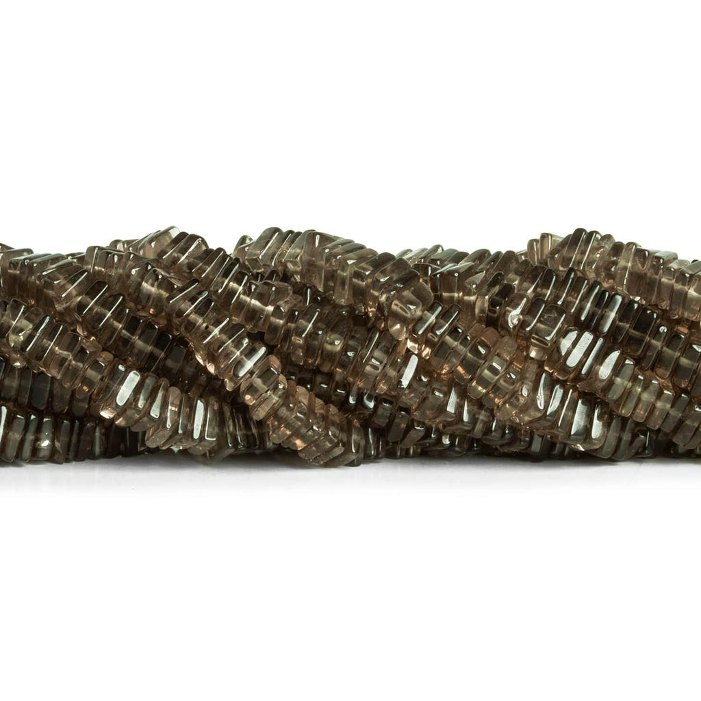 5-6mm Smoky Quartz Square Heishis 16 inch 200 pieces - The Bead Traders