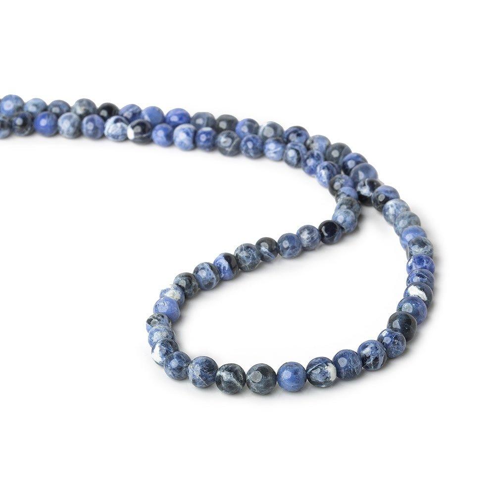 5-6mm Sodalite Plain Round Beads, 14 inch - The Bead Traders