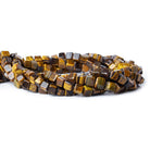 5-6mm Tiger's Eye Plain Cube Beads 67 pieces - The Bead Traders