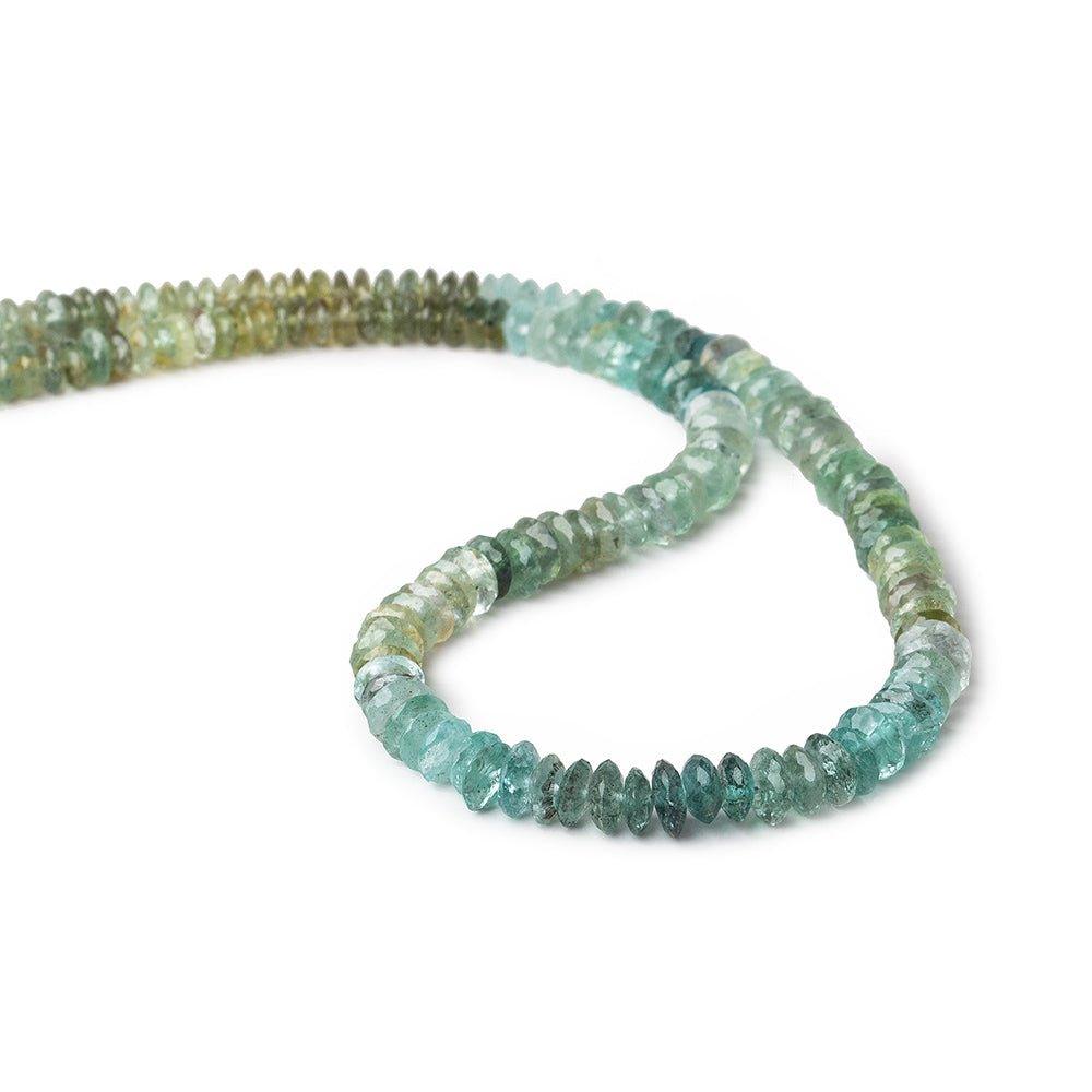 5-7mm Aquamarine & Moss Aquamarine German Faceted Rondelles 16 inch 157 beads A - The Bead Traders