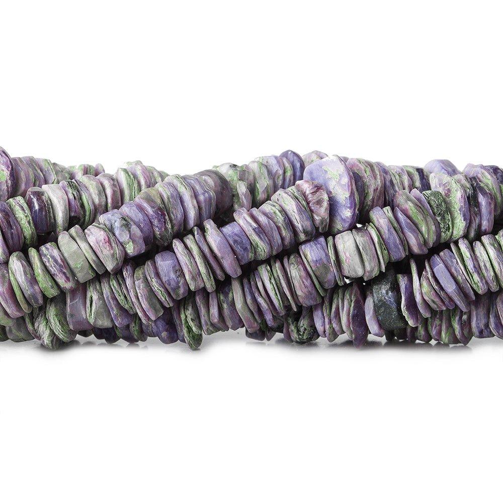 5-7mm Charoite Center Drilled Heishi Beads 8 inch 180 pieces - The Bead Traders