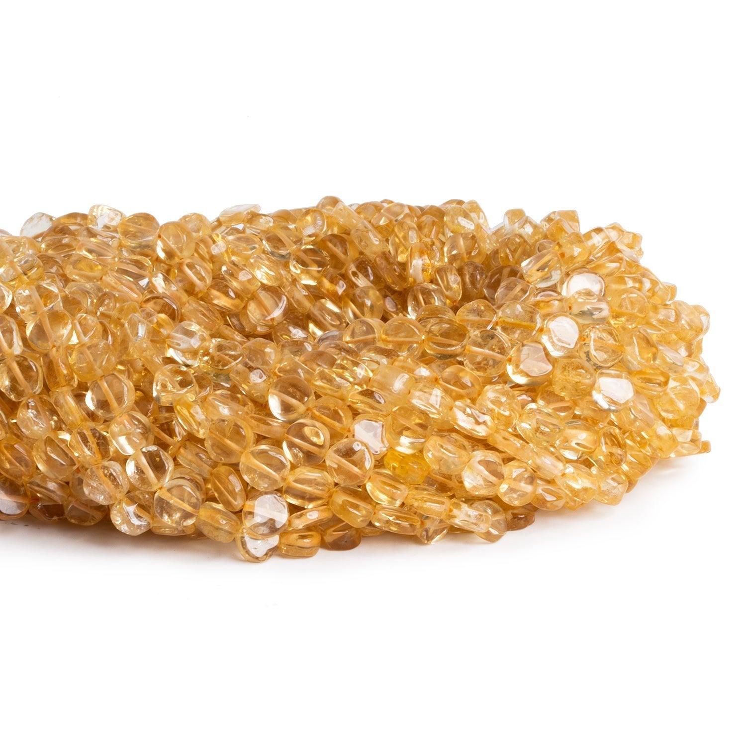 5-7mm Citrine Handcut Coins 12 inch 48 beads - The Bead Traders