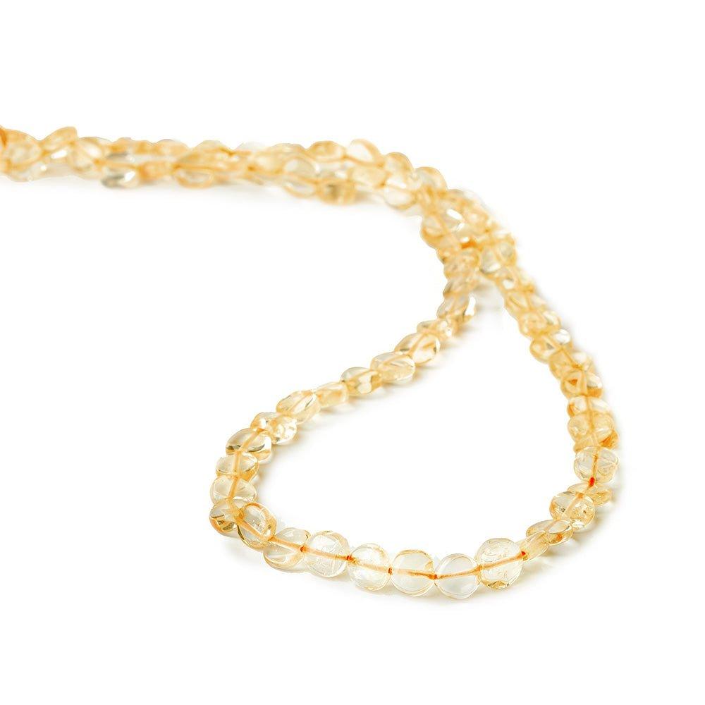 5-7mm Citrine Plain Coin Beads 15 inch 58 pieces - The Bead Traders