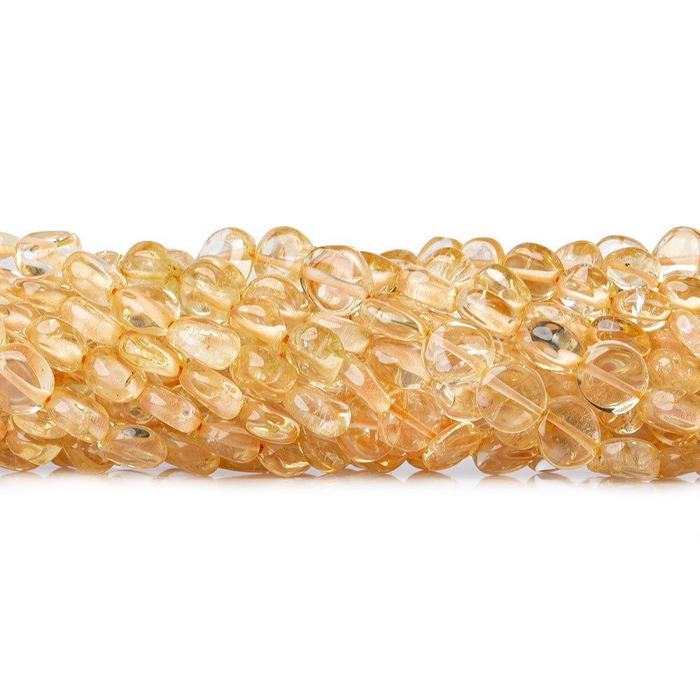 5-7mm Citrine Plain Coin Beads 15 inch 58 pieces - The Bead Traders