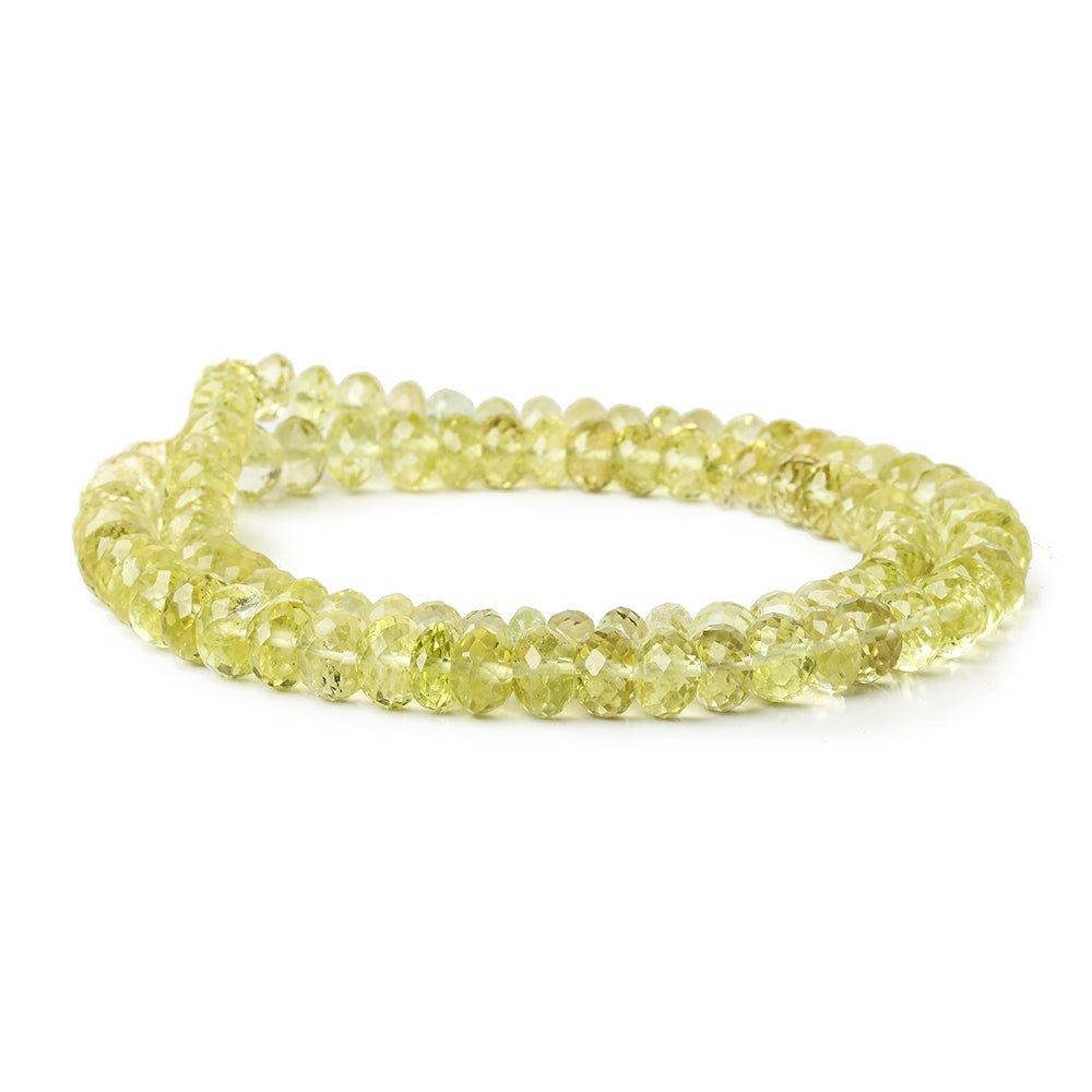5-7mm graduated Lemon Quartz faceted rondelle beads 16 inch 98 pieces - The Bead Traders