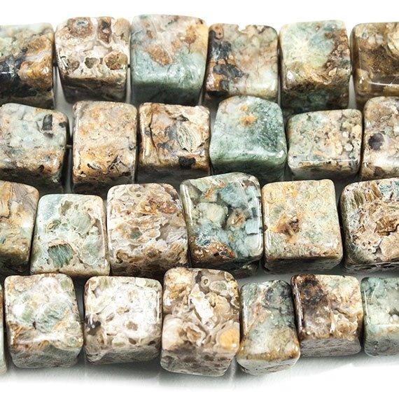 5-7mm Jasper Plain Cube Beads 63 pieces - The Bead Traders