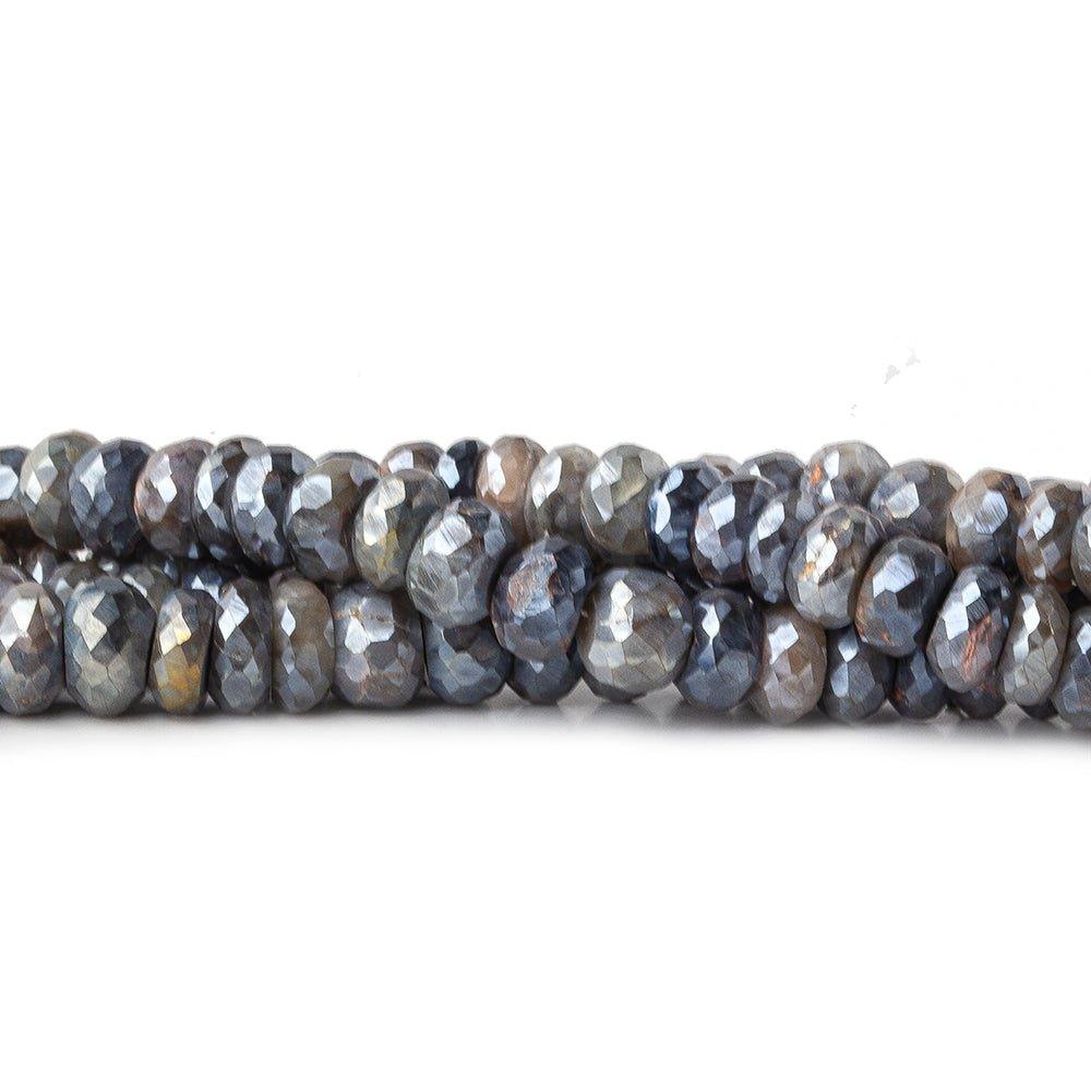 5-7mm Silver Metallic Multi Quartz faceted rondelles 7.5 inch 45 beads - The Bead Traders