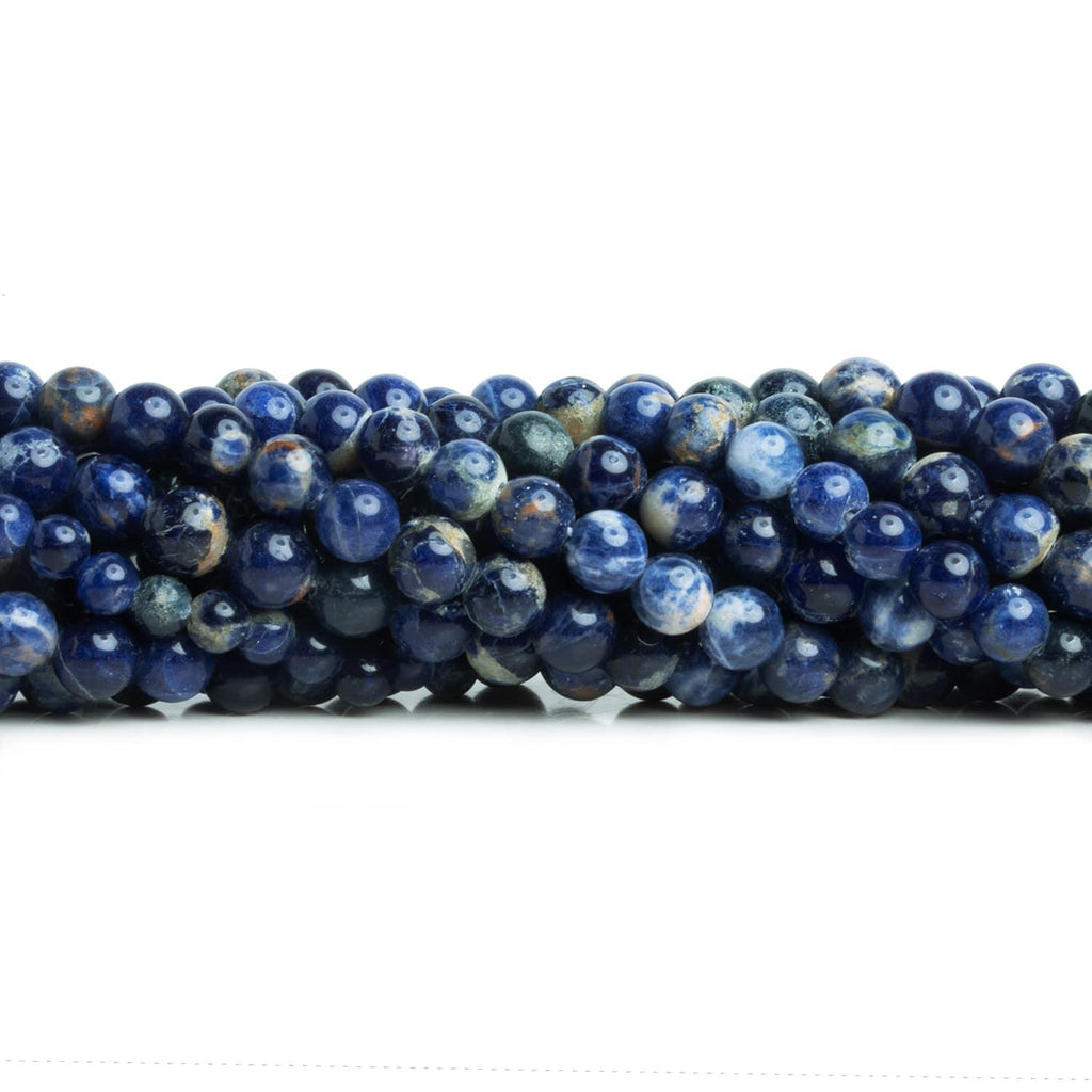 5-7mm Sodalite Handcut Rounds 12 inch 48 pieces - The Bead Traders
