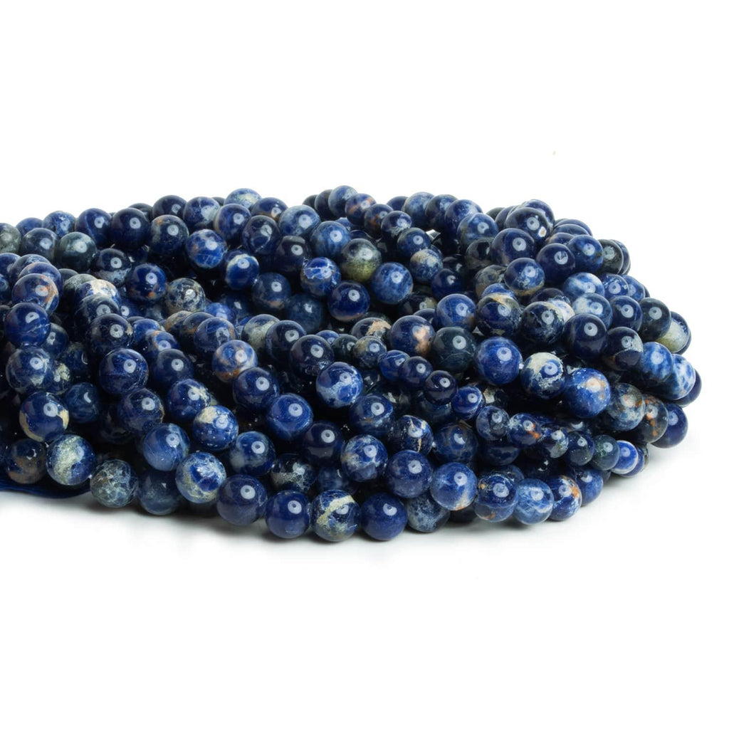 5-7mm Sodalite Handcut Rounds 12 inch 48 pieces - The Bead Traders