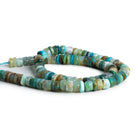5-8mm Blue Peruvian Opal Plain Rondelles 12 inch 90 beads - The Bead Traders