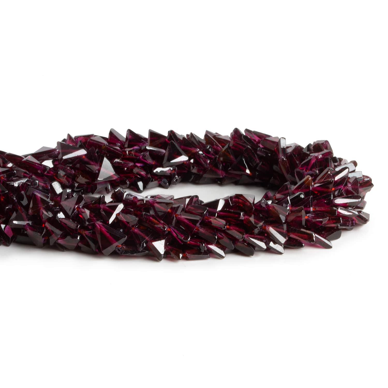 5-8mm Garnet Faceted Triangles 14 inch 60 beads - The Bead Traders