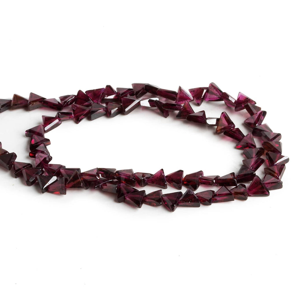 5-8mm Garnet Faceted Triangles 14 inch 60 beads - The Bead Traders