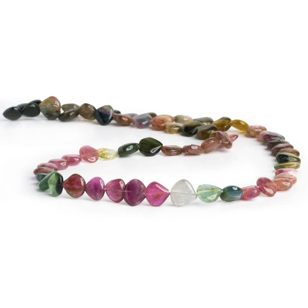 5-8mm Multi Color Tourmaline Hearts 15 inch 60 beads - The Bead Traders