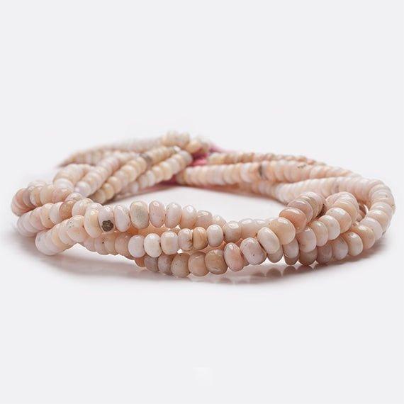 5-8mm Pink Peruvian Opal Plain Rondelle Beads 15 inch 84 pieces - The Bead Traders