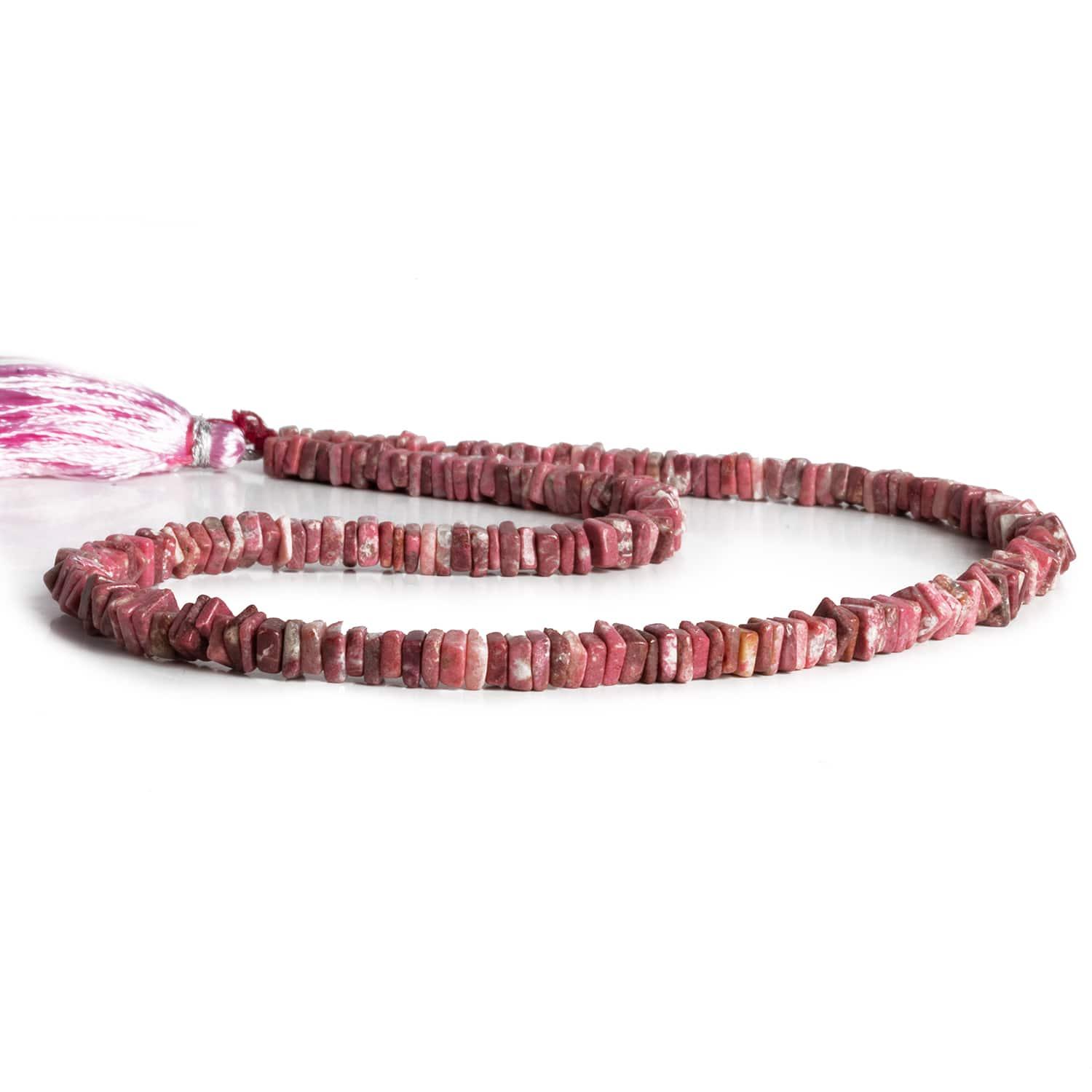 5-8mm Thulite Square Heishis 16 inch 180 pieces - The Bead Traders