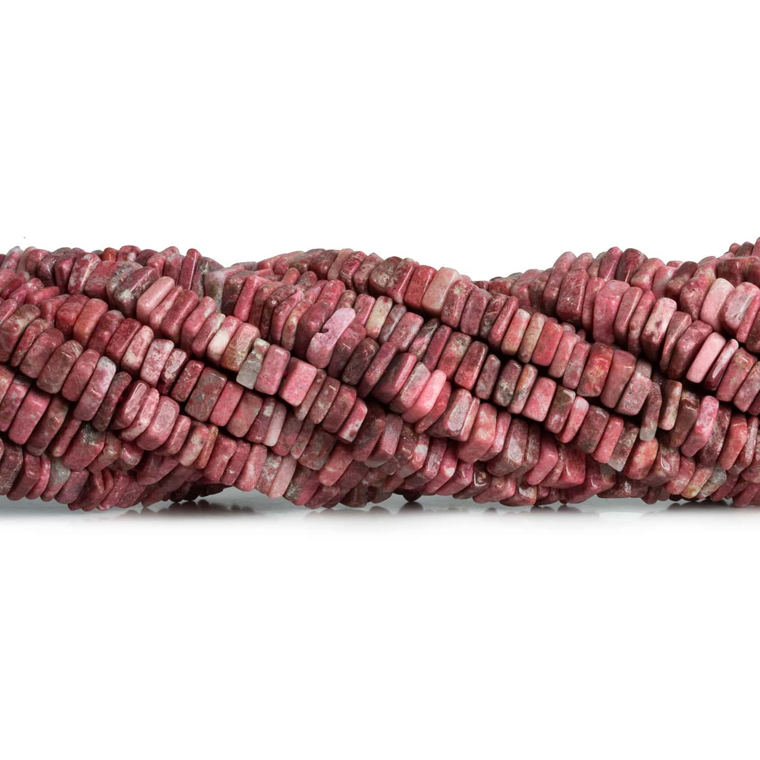 5-8mm Thulite Square Heishis 16 inch 180 pieces - The Bead Traders