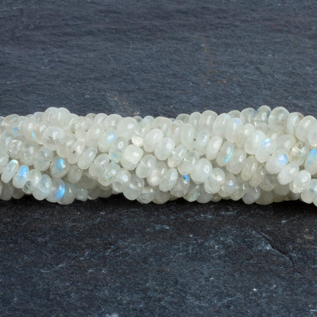 5-9mm Rainbow Moonstone Rondelles 15 inch 130 beads - The Bead Traders