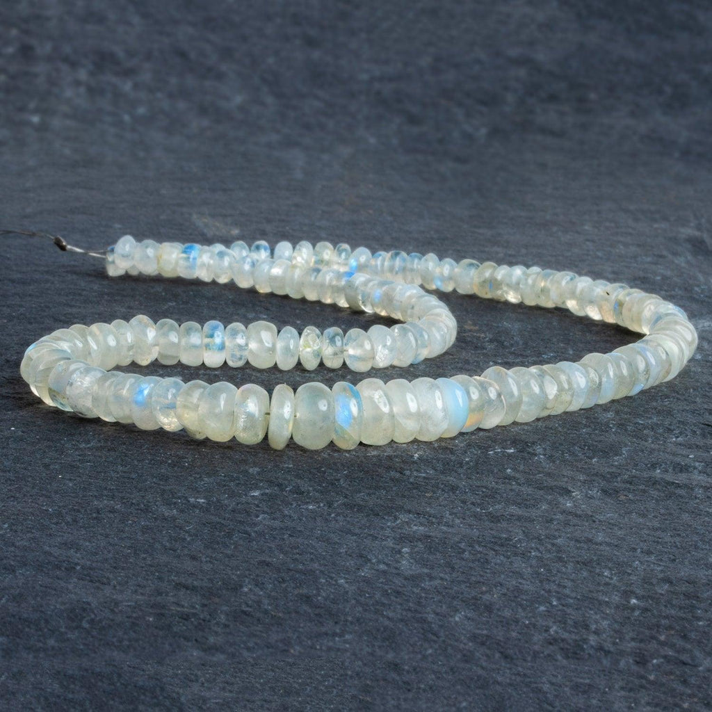 5-9mm Rainbow Moonstone Rondelles 15 inch 130 beads - The Bead Traders