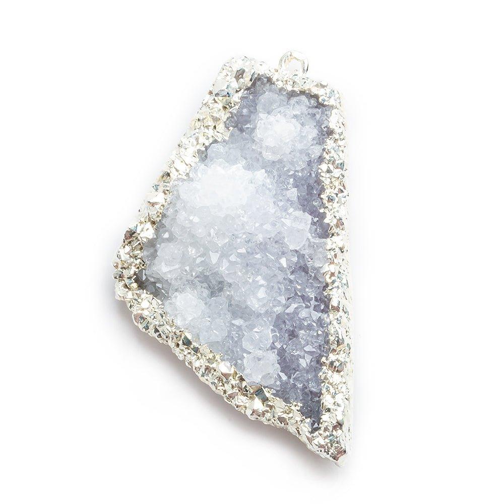 50x40x34mm Silver Leafed White Drusy Focal Pendant 1 piece - The Bead Traders