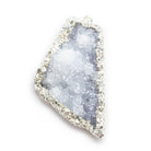 50x40x34mm Silver Leafed White Drusy Focal Pendant 1 piece - The Bead Traders