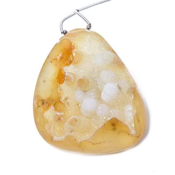 52x47mm Golden Agate Tubular Drusy Focal 1 Bead - The Bead Traders