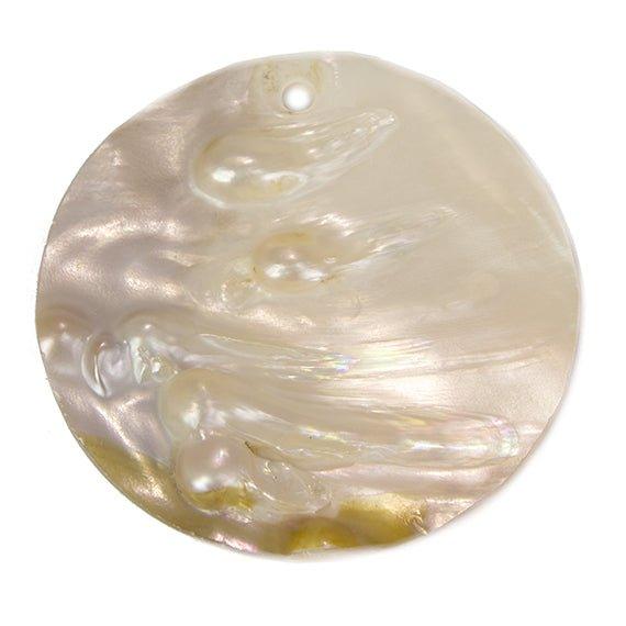 54mm Mother of Pearl Disc Pendant 1 piece - The Bead Traders